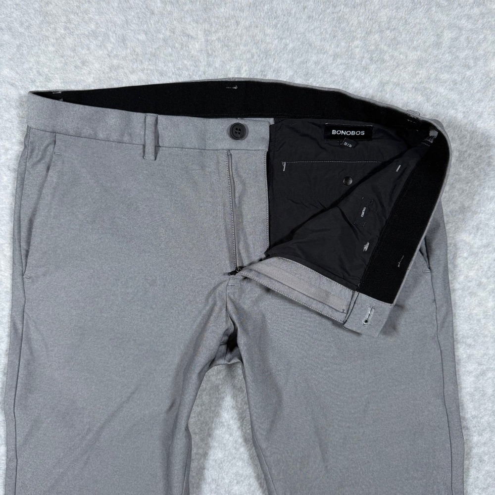 Bonobos Lightweight 5-Pocket Golf Pants Grey 33x34 (Fits 33x32) Tech Trousers - Picture 7 of 15